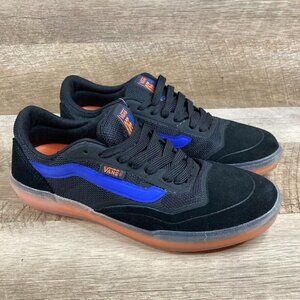 VANS Ave Skate Shoes Black Orange Athletic Sneakers Mens 6.5 Womens 8 NEW